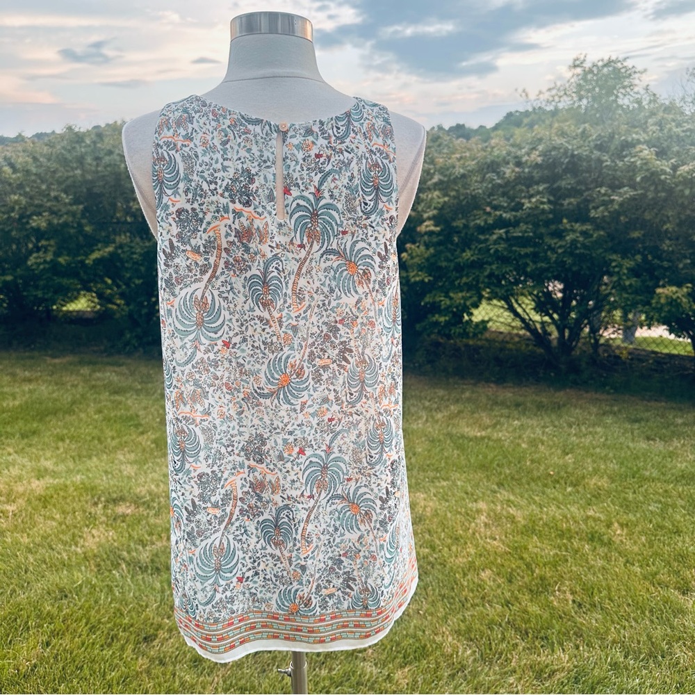 Max Studio Sleeveless Top w/Fun Tropical Palm Tree Design - Picture 7 of 14